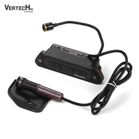 VERTECHnk VS-9MV Aktivgitarre Schallloch-Tonabnehmer Humbucker + Mikrofon + Resonanzboden-Tonabnehmer 3 Tonabnehmer-Möglichkeiten mit 6, 35 mm Endpin Jack-Lautstärkereglern für Akustik-Folk-Gitarre