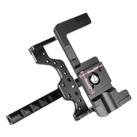 Videokamera-Käfig-Stabilisator Aluminium-Legierung für Panasonic GH5 / GH4 DSLR zum Mount Mic Monitor LED-Lichtfolie Making Zubehör