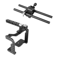 Videokamera-Käfig-Stabilisator Aluminium-Legierung für Panasonic GH5 / GH4 DSLR zum Mount Mic Monitor LED-Lichtfolie Making Zubehör