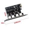 Vier Anschlüsse USB 3.0 Superschnelle 5-Gbit / s-PCI-E-Erweiterungskarte PCI Express-Adapter Konverterkarte 6A Netzteilmodul für Desktop-PCs