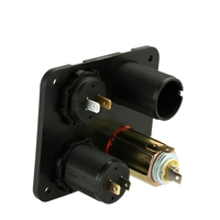 Vier-Loch-Panel Base + Dual USB-Buchse + Voltmeter Meter + Mental-Steckdose mit Zigarettenanzünder + ein-aus Schalter für Auto-LKW-Motorrad-Boot für ATV