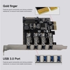 Vier USB 3.0-Anschlüsse Superschnelle 5-Gbit / s-PCI-E-Erweiterungskarte PCI Express-Adapter Konverterkarte Netzteilmodul Für Desktop-PCs mit 2U Low-Profile-Halterung