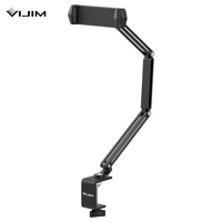 VIJIM HP001 Universal-Desktop-Ständer für Mobiltelefone/Tablets,  flexible C-Klemme,  Schreibtischhalterung mit verstellbarem Tablet-/Telefonhalter,  Aluminiumlegierung,  1kg Tragkraft für Smartphone,  Tablet,  Vlog,  Live-Streaming,  Online-Unterricht,  Video