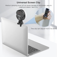 VIJIM LED-Videokonferenzlicht Fülllicht mit Clip 6W Bicolor 2500K-6500K 4-stufige Helligkeit Dimmbarer SOS-Modus mit integriertem 2000-mAh-Akku für Laptop-Tablet-Telefon Video-Chat Online-Unterricht Fernarbeit