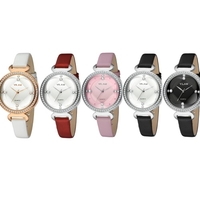 Vilam Art und Weise kühle stilvolle Marke Frauen Frau Quarz Strass Kristall-Uhr 3 ATM wasserdicht PU-Lederband analoge Armbanduhr