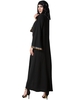 Vintage Frauen Arabien Mittlerer Osten Lange Muslim Trench Coat Plus Size Retro Spliced ​​Langarm Maxi Robe Schwarz