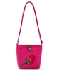 Vintage Frauen bestickt Blume Canvas Crossbody Tasche Rose Messenger Bag ethnischen lässig Umhängetasche