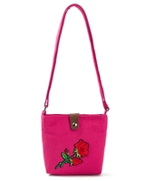 Vintage Frauen bestickt Blume Canvas Crossbody Tasche Rose Messenger Bag ethnischen lässig Umhängetasche