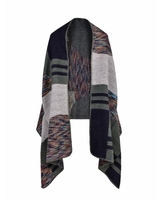 Vintage Frauen Faux Kaschmir gestrickt Poncho Schal Cardigan Sweate