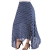 Vintage Frauen hohe Taille Polka Dot Maxi Kleid Seitenschlitz asymmetrischen Hem Sommer Retro langen Rock