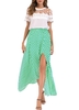 Vintage Frauen hohe Taille Polka Dot Maxi Kleid Seitenschlitz asymmetrischen Hem Sommer Retro langen Rock