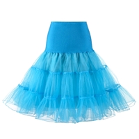 Vintage Frauen Petticoat Rock Crinoline Tutu Unterrock elastische Taille A-Line Party Midi Rock