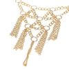 Vintage Golden Metall mehrschichtiger Böhmen Quaste Armband Slave Hand Kette Tanz Schmuck für die Frau