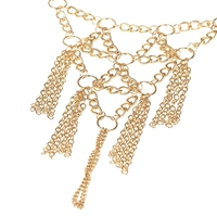 Vintage Golden Metall mehrschichtiger Böhmen Quaste Armband Slave Hand Kette Tanz Schmuck für die Frau