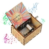 Vintage hölzerne Spieluhr Handkurbel Musikkoffer geschnitzt Gravur Kinder Spielzeug Weihnachtsfest präsentiert Geburtstagsgeschenke für Kinder Erwachsene