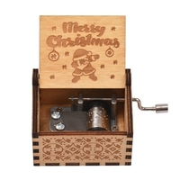 Vintage Holz Spieluhr Handkurbel Musik Etui Weihnachtsfest Geschenke Geschnitzte Gravur Kinder Spielzeug für Kinder Erwachsene
