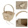 Vintage Rustic Hochzeit Burlap Blumen Mädchen Korb mit hölzernen Herz Dekoration Hochzeit Zubehör
