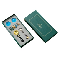 Vintage Wachssiegelset Siegelwachsperlen Wachssiegelstempel Wachsschmelzlöffel Kerze mit exquisiter Verpackung für Umschläge Briefkarten Hochzeitseinladungen Geschenkverpackung Versiegelung und Dekoration