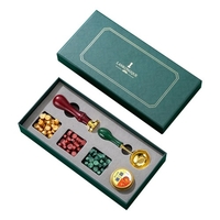 Vintage Wachssiegelset Siegelwachsperlen Wachssiegelstempel Wachsschmelzlöffel Kerze mit exquisiter Verpackung für Umschläge Briefkarten Hochzeitseinladungen Geschenkverpackung Versiegelung und Dekoration