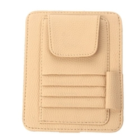 Visier Aufbewahrung Sunshade Sleeve Wallet PU Leder Aufbewahrungskoffer Brillen Karten Organizer Clips Halter