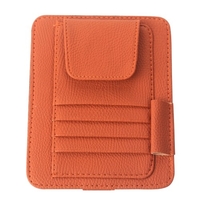 Visier Aufbewahrung Sunshade Sleeve Wallet PU Leder Aufbewahrungskoffer Brillen Karten Organizer Clips Halter