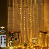 Vorhang Lichter 9.8X9.8Ft 300 LEDs USB-Powered Fairy Lichter mit Fernbedienung