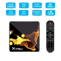X99 MAX + Smart Android 9.0 TV-Box Amlogic S905X3 4 GB / 64 GB 2, 4 G & 5 G WiFi USB 3.0 BT4.1 H.264 H.265 Decodieren von Miracast HD Media Player