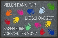 Fußmatte bedruckt Bunte Hände zum KITA Abschied
