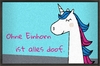 Fußmatte Einhorn Comic mit Wunschtext