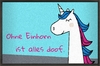 Fußmatte Einhorn Comic zum Beschriften