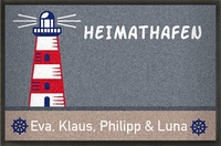 Fußmatte »Heimathafen« mit Leuchtturm gestaltbar