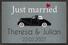 Fußmatte Just Married mit Oldtimer individualisierbar