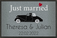 Fußmatte Just Married mit Oldtimer individualisierbar