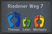 Fußmatte mit Fußpaaren Familie zum Personalisieren
