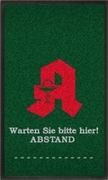Fußmatte mit Hinweistext Wartebereich Abstand zum Gestalten
