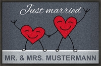 Fußmatte »Rote Herzen « gestalten zur Hochzeit