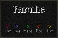 Fußmatte zum Beschriften „Familie mit Namen“