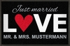 Fußmatte zur Hochzeit "LOVE" mit eigenem Namen
