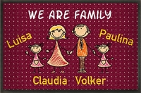 Gestaltbare Fußmatte Family mit zwei Töchter