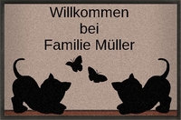 Gestaltbare Fußmatte Katzen Babies