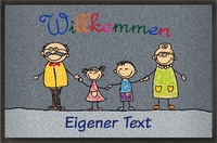 Gestaltbare Fußmatte Oma und Opa mit Enkel
