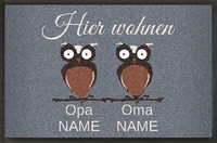 Personalisierbare graue Fußmatte Oma und Opa