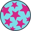 Runde Kinder Fußmatte pink Stars zum Selbstgestalten