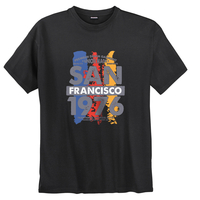 Adamo Fashion Übergrößen T-Shirt schwarz San Francisco