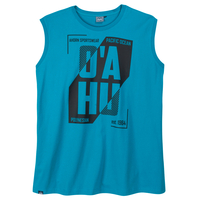 Ahorn Übergrößen Muskelshirt aquablau cooler Print