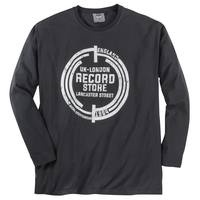 Ahorn große Größen Longsleeve dunkelgrau Print Record
