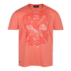 Ahorn V-Neck T-Shirt flamingo mit Print Übergröße
