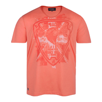 Ahorn V-Neck T-Shirt flamingo mit Print Übergröße