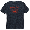 Allsize Logo T-Shirt Floralprint indigo Übergröße
