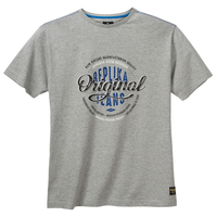 Allsize Logoprint T-Shirt Übergröße hellgrau melange
